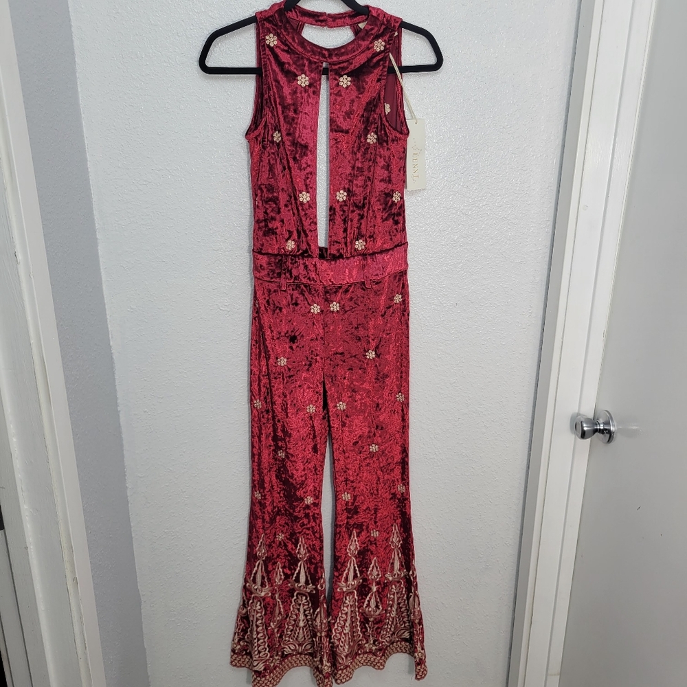 Lenni The Label Free People Chromatic Jumpsuit Wine Size S NWT Festival - Picture 5 of 13